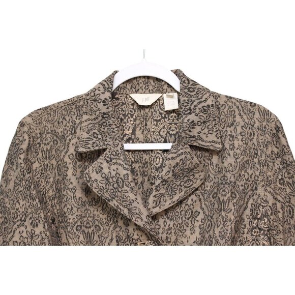 J Jill Blazer Jacket Size 10 Tapestry Peplum Patchwork Lightweight Career Casual - Picture 8 of 13